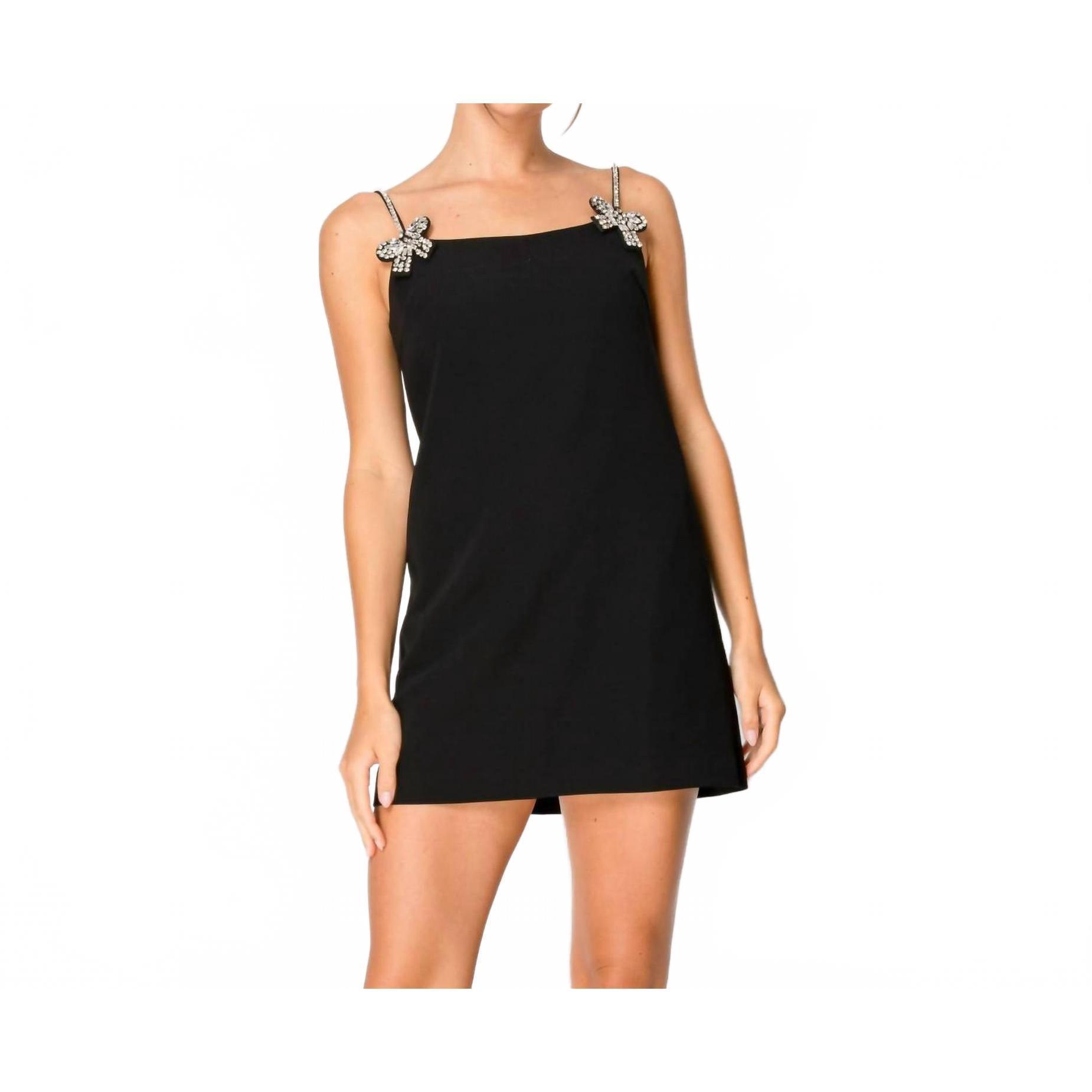 New Ina Fashion Crystal Embellished Mini Dress In Black